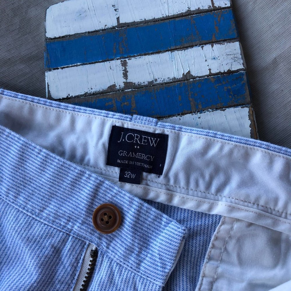 J CREW Men's Gramercy Blue Cotton Pincord Shorts